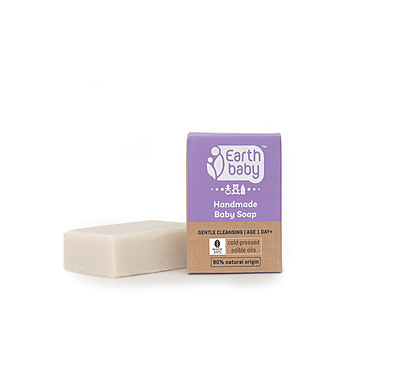 Earthbaby Handmade Baby Soap – Fragrance-Free, Safe for Newborns, 90% Natural Origin, 100g (Pack of 1)