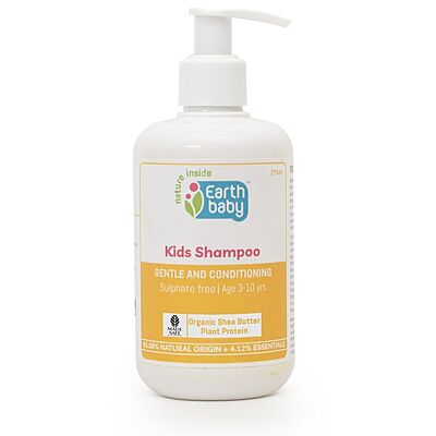 Earthbaby Kids Shampoo – For 3+, Sulphate & Paraben-Free, Allergen-Free,100% Vegan and Natural, suitable for all hair types, 275ml