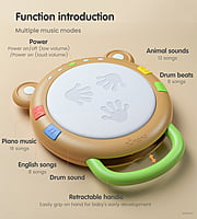 MUSICAL DRUM- 3 IN 1 ACTIVITY SET- BROWN BEAR MUSICAL DRUM- 3 IN 1 ACTIVITY SET- BROWN BEAR