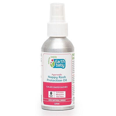 Earthbaby Ayurvedic Nappy Rash Protection Oil – Calms & Soothes Skin, 100% Natural, 125ml