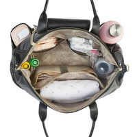 Peek-A-Boo Stroller Diaper Bag Satchel- Black VL Peek-A-Boo Stroller Diaper Bag Satchel- Black VL