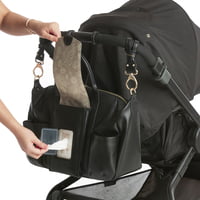 Peek-A-Boo Stroller Diaper Bag Satchel- Black VL