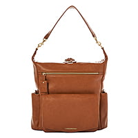 PEEK-A-BOO Convertible Hobo Vegan Leather Convertible Backpack- Toffee with FREE Stroller Clips