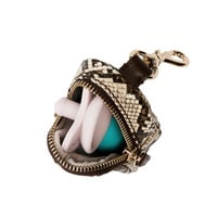 Little Pouch Charm- Black Croc