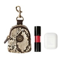 Little Pouch Charm- Black Croc