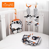 BLACK AND WHITE RATTLE TOY SET- 4 PC