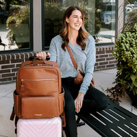 Peek-A-Boo Stroller Diaper Backpack- Toffee