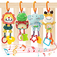 HANGING ANIMALS RATTLE- SET OF 4 HANGING ANIMALS RATTLE- SET OF 4