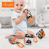 B & W HANGING CLOTH RATTLE SET OF 4 B & W HANGING CLOTH RATTLE SET OF 4