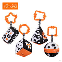 B & W HANGING CLOTH RATTLE SET OF 4