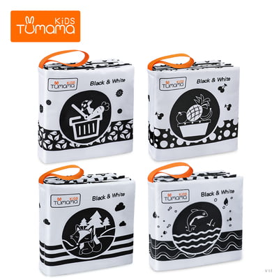 B & W SINGLE COLOR CLOTH BOOK SET OF 4