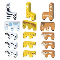 ANIMAL STACKING BROWN/ YELLOW/ WHITE