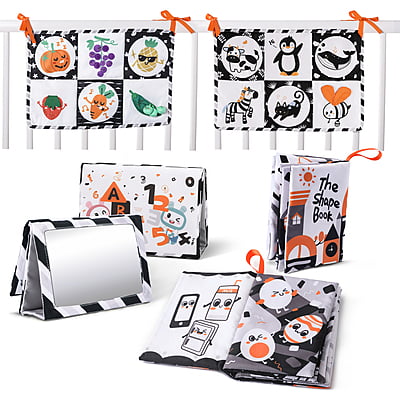 BLACK AND WHITE CLOTH BOOK LARGE- 3 PC SET