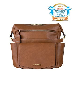 PEEK-A-BOO Convertible Hobo Vegan Leather Convertible Backpack- Toffee with FREE Stroller Clips