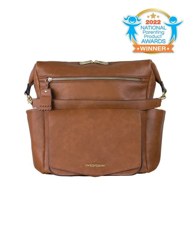 PEEK-A-BOO Convertible Hobo Vegan Leather Convertible Backpack- Toffee with FREE Stroller Clips