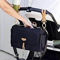 Stroller Diaper Bag Caddy Black/ Tan